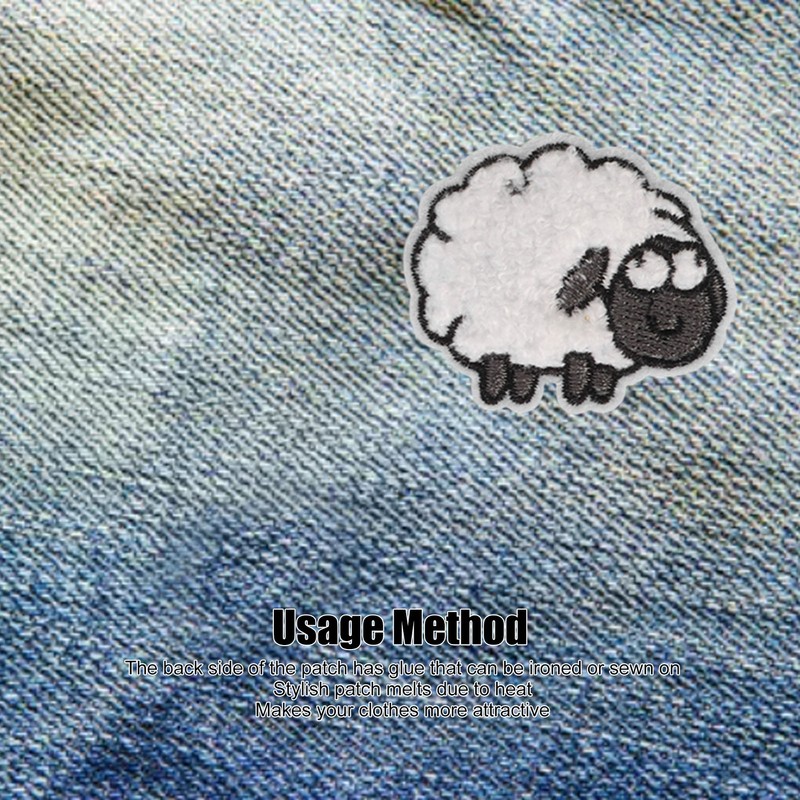 30pcs Cloth Patches Embroidered Iron On Sew On Sheep Shape