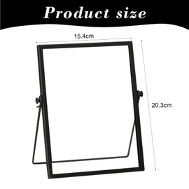 YushengTai Glass Picture Frame, Pack of 2 Picture Frames A5 Black 15 x 20 cm Glass Picture Frame Standing, Picture Frame Double Glass, Glass Frame for DIY Pictures, Pressed Flowers, Desk Decoration