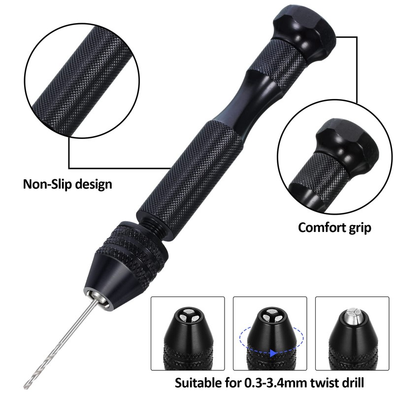 Mudder 57 Pieces Micro Hand Drill Bits Set with Pin