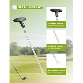 Hateenru Golf Grip Tape Removal Tool Kits, 12" V-Groove Grip Remover Saver Tool & Curved Blade, Perfect for Regripping Graphite and Golf Club Steel Shafts Grip Repair