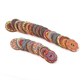 Botones de Madera Vintage de Patrón Mixto 100 Pzs con 2 Agujeros para Manualidades de Costura de Bricolaje Botones Decorativos de Madera de 25mm Botones Decorativos Colo 100 Pzs gros bouton en bois 50
