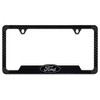 Black Carbon Fiber Vinyl Inlay License Frame with Black &