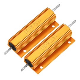 uxcell Aluminum Case Resistor 100W 2 Ohm Wirewound Yellow for LED Replacement Converter 100W 2RJ 2pcs