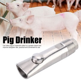 Pack of 5 Pork Drinkers Nipples, Stainless Steel Pig Drinkers, Automatic Pig Drinkers, Livestock Drinkers for Sows, Piglets, Cows (85 mm)