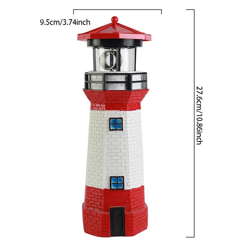 Solar Lighthouse Light, Waterproof Solar Lighthouse Outdoor Solar Led Lamp