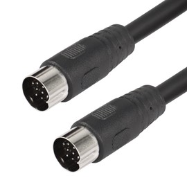 CERRXIAN DIN 13 PIN Male to Male Electrical Signal Control Cable, UL2919 OD9.0MM 13 PIN Extension Cable (M-M) (1.5m Black)