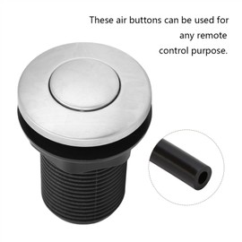 VIFERR Garbage Disposal Air Switch Button 25mm Garbage Scrap Air Switch Automatic Self-lock Button with Air Tube Button Pneumatic Air Hose Kit For ood aste isposers, Ubs