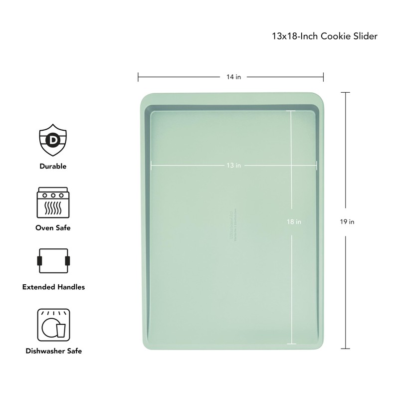 KitchenAid 13x18in Nonstick Aluminized Steel Cookie Slider, Pistachio