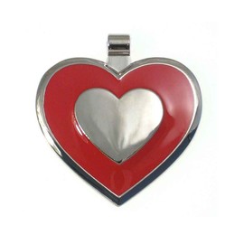 LuckyPet Pet ID Tag - Heart Shaped Jewelry Tag - Dog Tag & Cat Tag - Easy to Read Laser Engraving on The Back Side