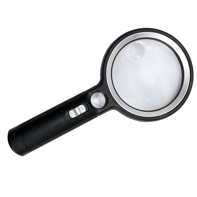 Magnifying Glass 5X 13X 20X Handheld Magnifier UV Light with