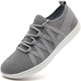 VLHGCG Womens Barefoot Minimalist Shoes Barefoot Trainers Toe Box and Zero Drop Sole Sneakers Lightweight and Breathable White Size UK9.5