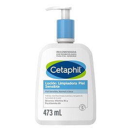 CETAPHIL Loción Limpiadora Piel Sensible 1 pz 473 ml Hidrata Mientras Limpia y Suaviza Recomendada por Dermatólogos para Piel Sensible