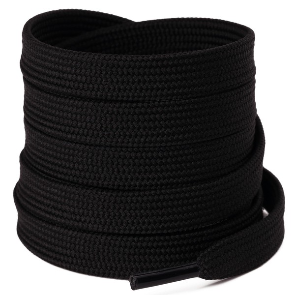 [2 Pairs] Flat Shoe Laces for Sneakers, 2/5" Wide Athletic