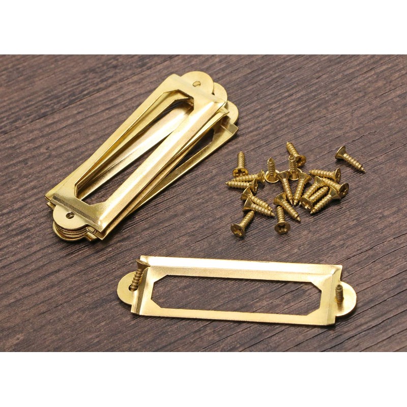 ONLYKXY 20Pcs Antique Brass Metal Drawer Door Lab Tag Label