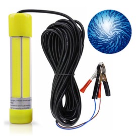 OROOTL Underwater Fishing Light Super Bright 21W/10W 12V LED Submersible Fishing Bait Finder Night Fishing Light Deep Drop Fish Lamp for Shrimp Prawns Squid Boat, White, 21.5W