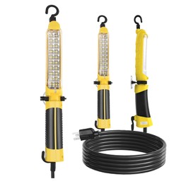 LED Trouble Light, Handheld Corded Work Lights with Strong Magnet, Double Swivel Hook, ETL Listed, 16 AWG Drop Light Suitable for Car Repair, Garage, Machinery and Workshop