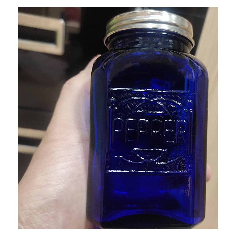 Ritadeshop Depression Style Glass Salt and Pepper Shakers (Cobalt Blue)