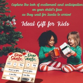 DIY Dear Santa Board Sign, Dear Santa Letter Plaque, Letter to Santa Board Christmas Hanging Sign, Dear Santa Christmas Wish List, Kids Letter to Santa Photo Prop Board, Kid's Christmas Gift (Green)