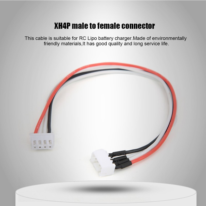 10pcs 20cm XH4P Male to Female Balance Extended Silicone Cable