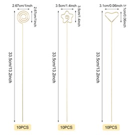 Wire Table Number Holder, Pack of 30, Metal Photo Holder, Metal Wires, Memo Clip, Card Holder, Gold Wire, Flower Picks, Table Number Clip for Card, Memo Party, Birthday, Wedding Decoration