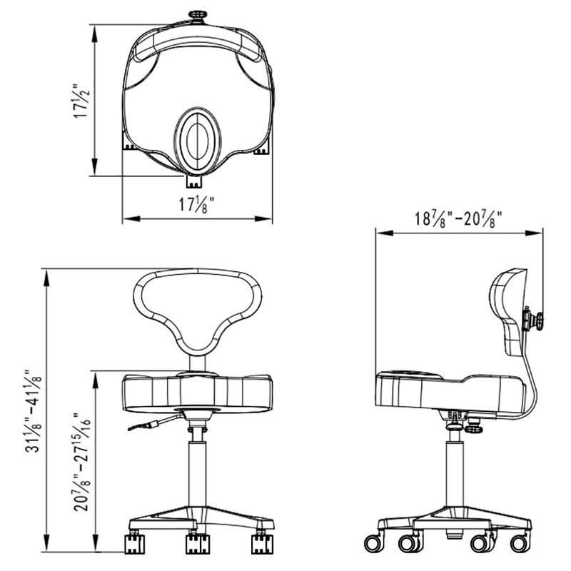Dir Medical Stool Adjustable All Purpose Roller Stool Salon and