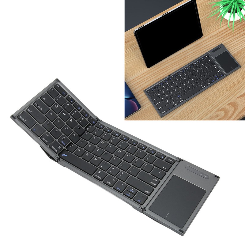 Portable Bluetooth Keyboard Foldable Multi Device Travel Keyboard with Touchpad