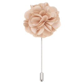 PATIKIL Flower Boutonnieres Pin, 1 Pcs Lapel Pin for Men Camellia Flower for Suit Wedding Graduation Anniversary Brooch Graduation Outfit Accessories, Khaki