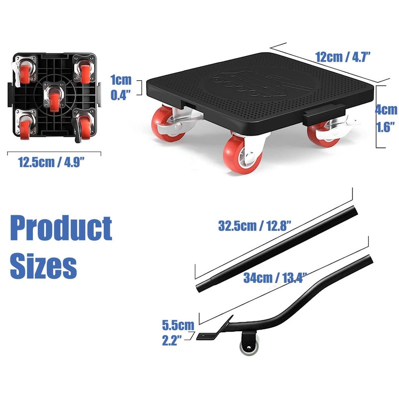 Heavy Furniture Lifter Mover Dolly Set, 360° Rotation 5-Wheel Dollies