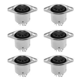 YINETTECH 6pcs DIN Audio Connector 5 Pin Male to Female Panel Mount 2 Hole for Audio-Video Equipment, AV Equipment, Home Theater, Car Audio