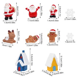 DERAYEE 22 PCS Miniature Christmas Figurines, Mini Christmas Ornaments Santa Claus Christmas Tree Snowman Reindeer DIY Kits for Home Garden Party Desktop Decoration