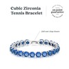 Simulated Sapphire Tennis Bracelet Eternity 7mm Round Cut 7 inch