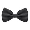 BB Accessories Satin Bow Tie - Plain Black