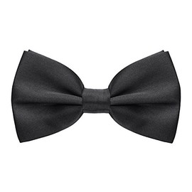 BB Accessories Satin Bow Tie - Plain Black