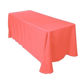 ADD&SHIP Rectangle Tablecloth (90” x 156”) Long, Polyester, Reusable Table Cover | Party, Event, Banquet, Thanksgiving, Christmas Use | Stain & Wrinkle Resistant (Coral)