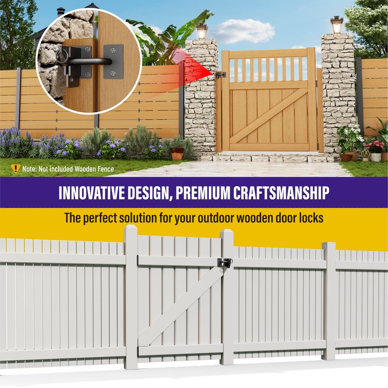 Hulave 304 Stainless Steel Fence Gate Latch, Self-Locking Gravity Gate