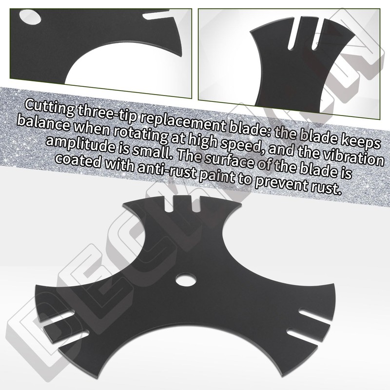 DECKMAN 2 Pack Walk-Behind Edger Quick Cutting Tri-Tip Replacement Blade,