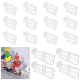 NAROSEBE Fridge Organiser 16 Pieces Fridge Divider Side Door Storage Divider Fridge Side Door Bottles Separator Fridge Divider Adjustable Storage Shelf for Fridge Divider