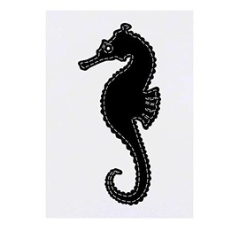 'Stitched Seahorse' Temporary Tattoo - Water Resistant, Skin-Safe, Non-Toxic Transfer (TO00056233)