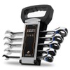 IRONCUBE Ratchet Combination Wrench Set, 5 Piece, Metric, 10-15mm, CR-V