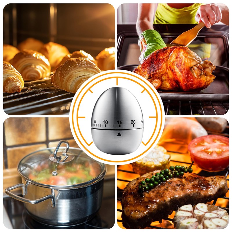 Wetinforu for Egg Timers 60 Minutes Stainless Steel Egg Kitchen