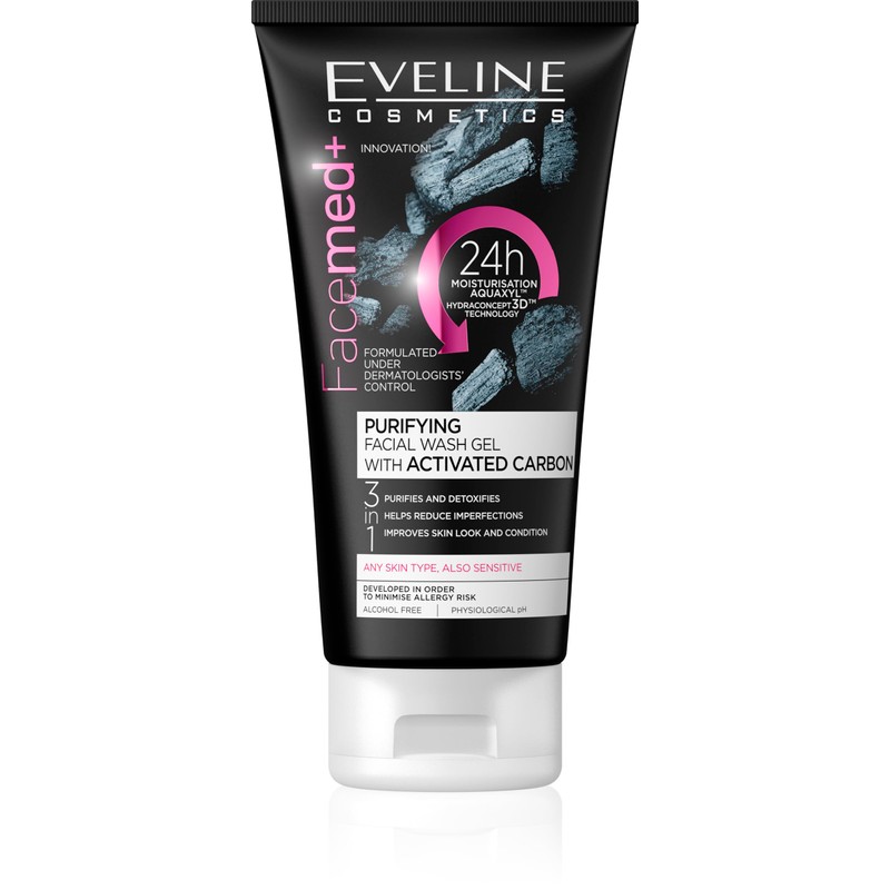 Eveline Face Med Plus 3-in-1 Cleansing Gel with Active Charcoal