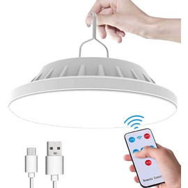 WholeFire USB Solar Camping Light with Remote Control - Hanging IPX7 Waterproof Tent Light Outdoor Lamp for Camping, Hiking, Outage, Hurricane, Cellphone Emergency Charging(120 Piece LED)