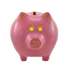 M. CORNELL IMPORTERS John Deere Pink Piggy Bank