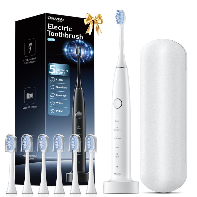OasiSmile Cepillo de dientes eléctrico sónico, cepillo de dientes de