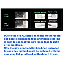Creality K1C/K1 MAX/K1/K1 SE Ceramic Heating Block Kit with Quick-Swap Nozzle, Snap Link Upgrade - High Thermal Conductivity & High Flow Printing, 300°C Resistant, Requires Snap Link Motherboard