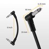 Donner Patchkabel Gitarre Pedal 15CM rechtwinklig, 6,35mm Instrumentenkabel Klinken Klassisches