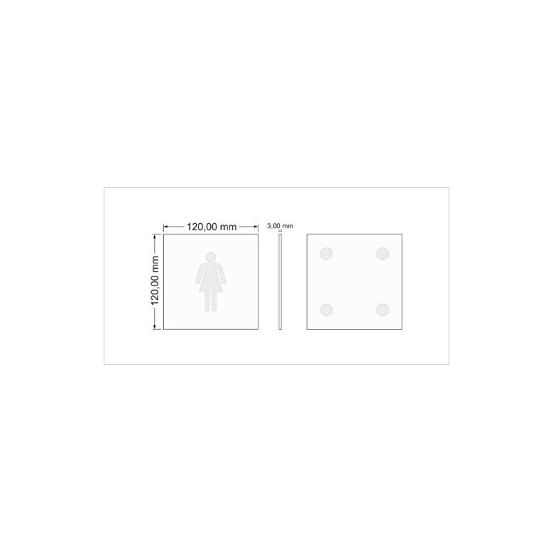 Door Sign Shower UV Print 12 x 12 cm -