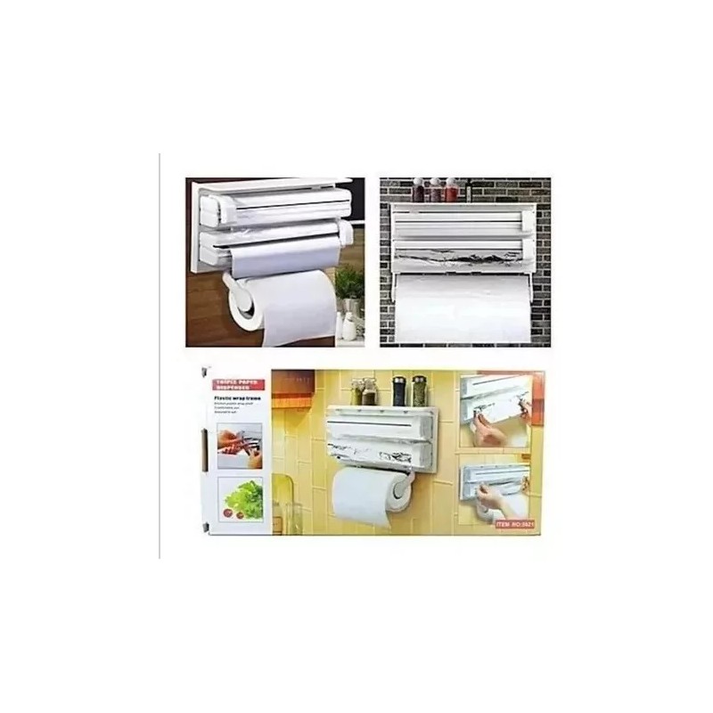 DARK BL Dispensador Triple De Papel 3n1 Cocina Aluminio