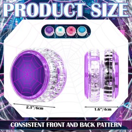 Liliful 24 Pcs Spider Party Favors Birthday Party Supplies LED Lighted Yo Yo Bulk Spider Theme Toy for Boys Girls Goodies Bag Filler Hero Gifts in Bulk (Lovely Colors)