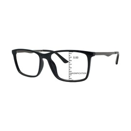 ProEyes Mars, Big Men Progressive Reading Glasses, Zero Magnification on Top Lens (Black, up+0.00, down+1.75)